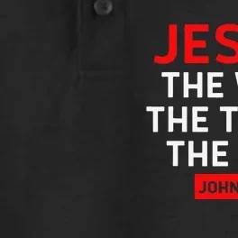 Jesus The Way Truth Life John 146 Christian Bible Verse Dry Zone Grid Performance Polo