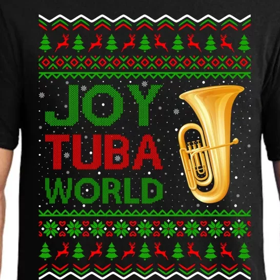 Joy Tuba World Music Lover Xmas Gift Ugly Tuba Christmas Pajama Set