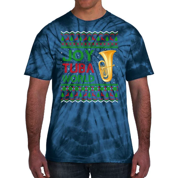 Joy Tuba World Music Lover Xmas Gift Ugly Tuba Christmas Tie-Dye T-Shirt