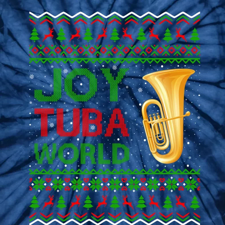 Joy Tuba World Music Lover Xmas Gift Ugly Tuba Christmas Tie-Dye T-Shirt