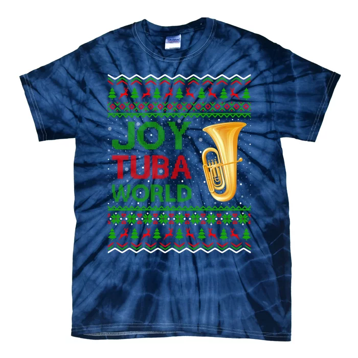 Joy Tuba World Music Lover Xmas Gift Ugly Tuba Christmas Tie-Dye T-Shirt