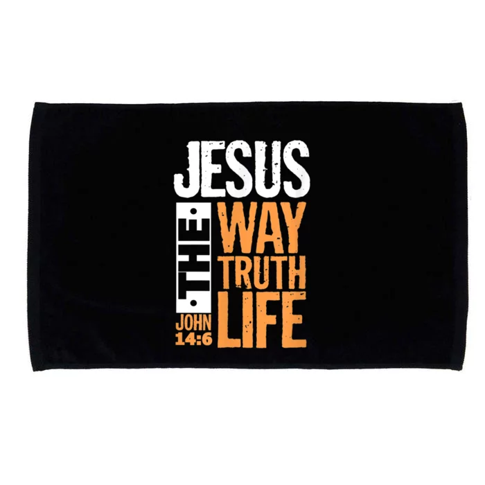 Jesus The Way Truth Life John 14:6 Christian Bible Verse Microfiber Hand Towel