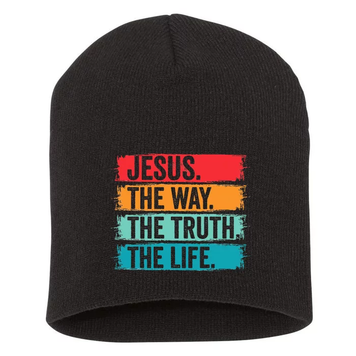 Jesus The Way The Truth Life Bible Verse Christian Worship Short Acrylic Beanie