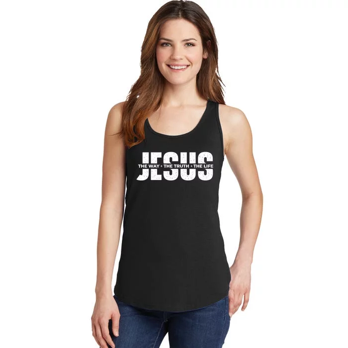 Jesus The Way The Truth The Life Christian Faith Bible Ladies Essential Tank