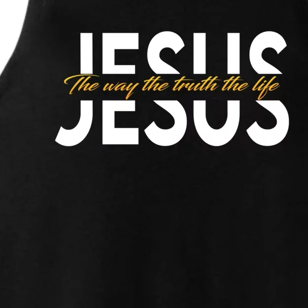 Jesus The Way And The Truth And The Life Ladies Tri-Blend Wicking Tank