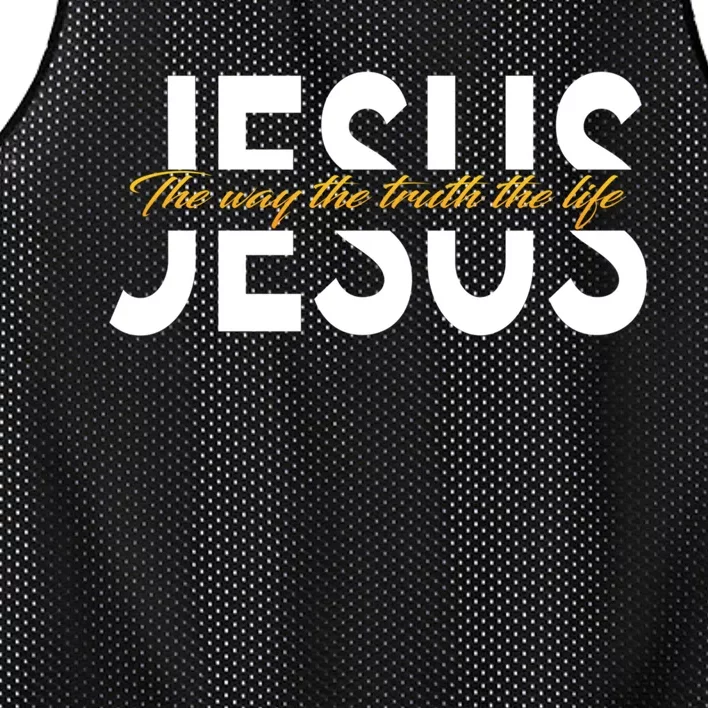 Jesus The Way And The Truth And The Life Mesh Reversible Basketball Jersey Tank