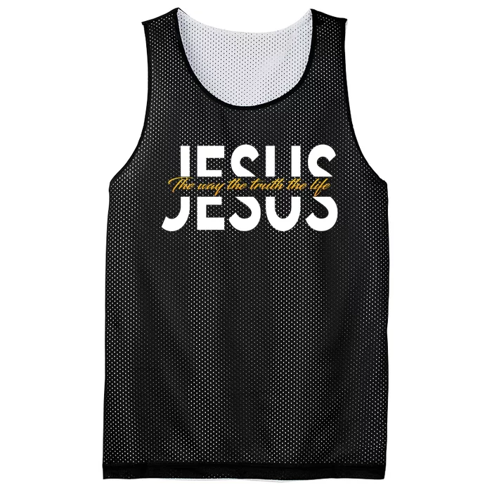 Jesus The Way And The Truth And The Life Mesh Reversible Basketball Jersey Tank