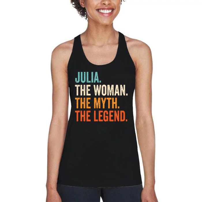 Julia The Woman The Myth The Legend First Name Julia Women's Racerback Tank