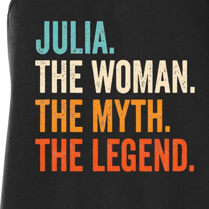 Julia The Woman The Myth The Legend First Name Julia Women's Racerback Tank