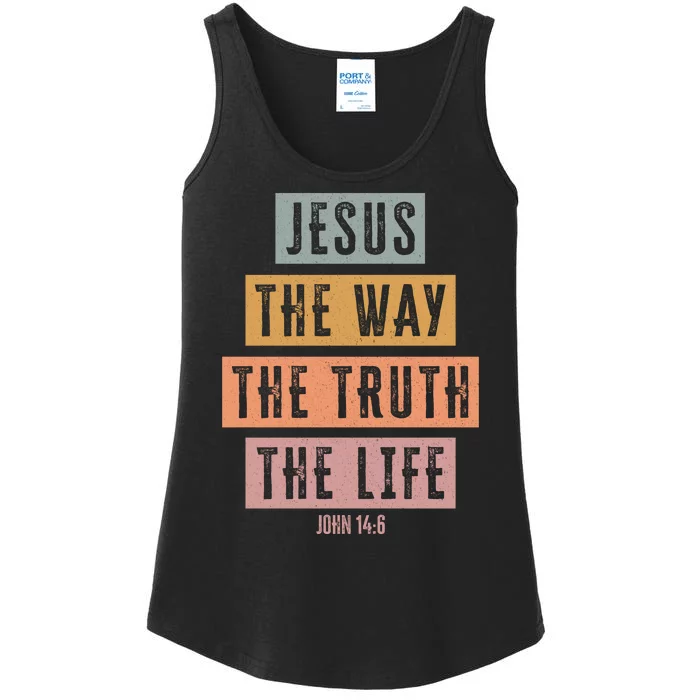 Jesus The Way Truth Life Bible Verse Ladies Essential Tank