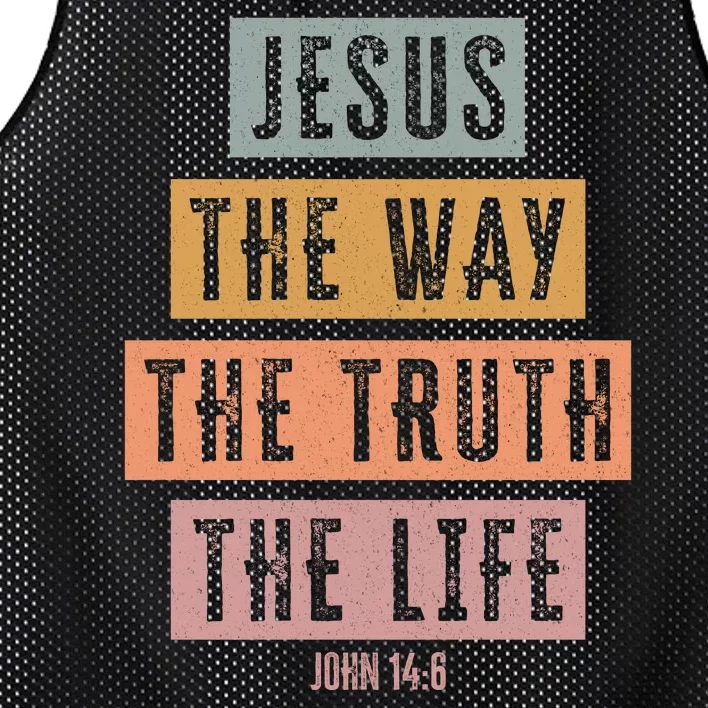 Jesus The Way Truth Life Bible Verse Mesh Reversible Basketball Jersey Tank