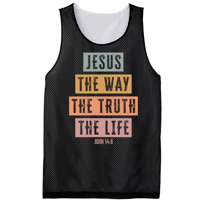 Jesus The Way Truth Life Bible Verse Mesh Reversible Basketball Jersey Tank