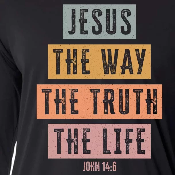 Jesus The Way Truth Life Bible Verse Cooling Performance Long Sleeve Crew