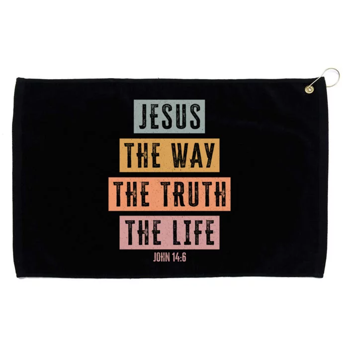 Jesus The Way Truth Life Bible Verse Grommeted Golf Towel