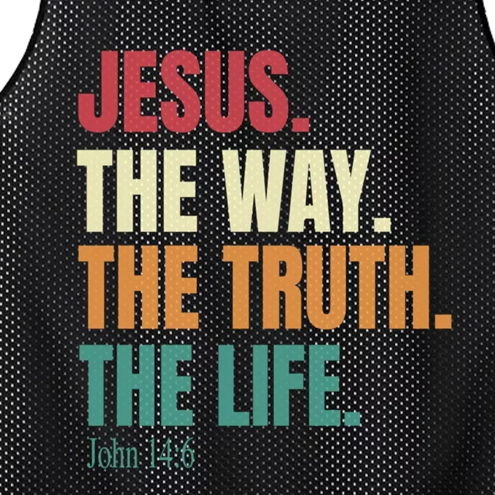 Jesus The Way The Truth The Life Gift Mesh Reversible Basketball Jersey Tank