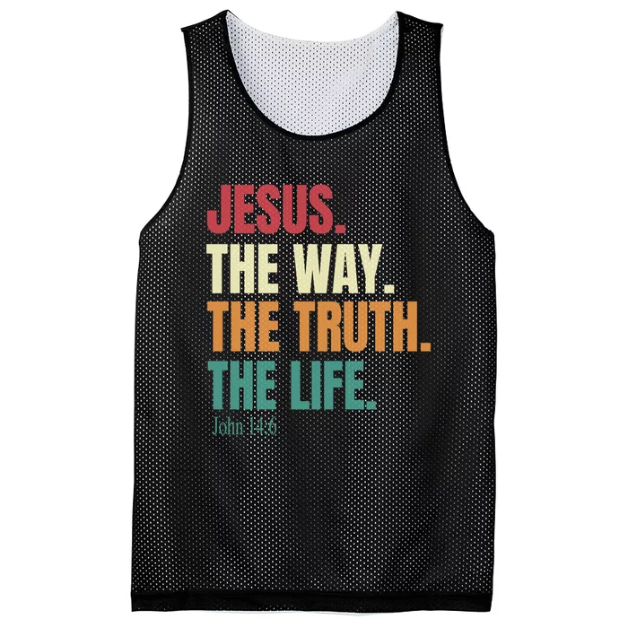 Jesus The Way The Truth The Life Gift Mesh Reversible Basketball Jersey Tank