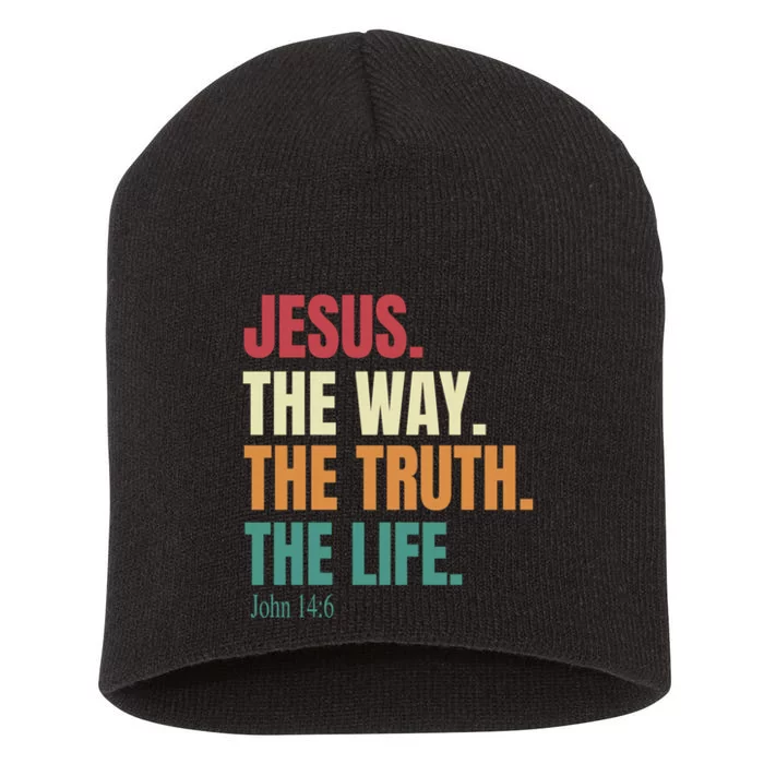 Jesus The Way The Truth The Life Gift Short Acrylic Beanie