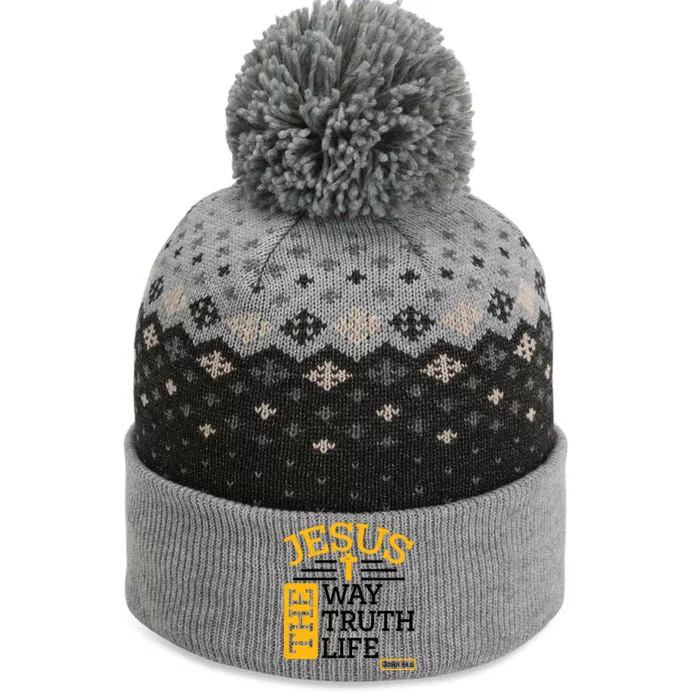 Jesus The Way Truth Life John 14:6 The Baniff Cuffed Pom Beanie