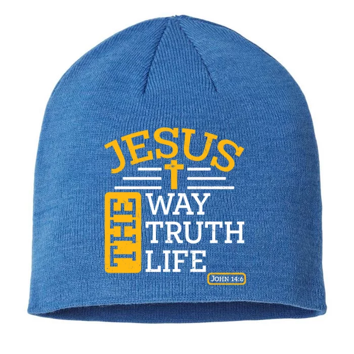 Jesus The Way Truth Life John 14:6 8 1/2in Sustainable Knit Beanie