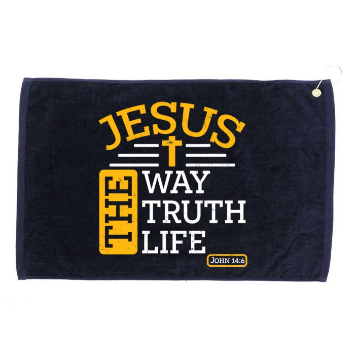 Jesus The Way Truth Life John 14:6 Grommeted Golf Towel