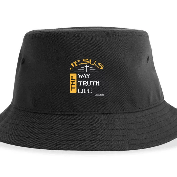 Jesus The Way Truth Life Christian Sustainable Bucket Hat