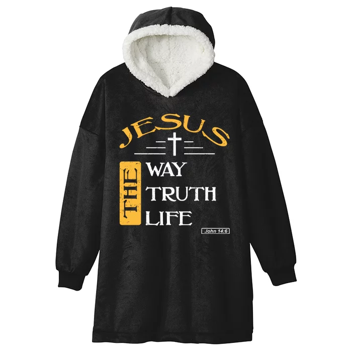 Jesus The Way Truth Life Christian Hooded Wearable Blanket