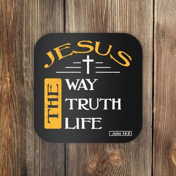 Jesus The Way Truth Life Christian Coaster