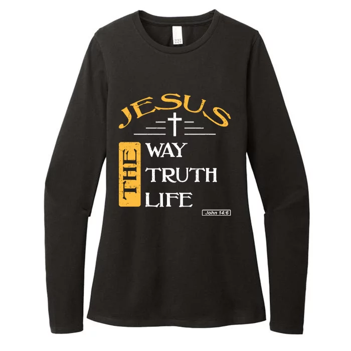 Jesus The Way Truth Life Christian Womens CVC Long Sleeve Shirt