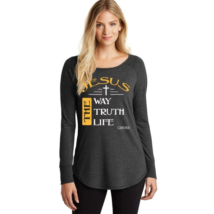 Jesus The Way Truth Life Christian Women's Perfect Tri Tunic Long Sleeve Shirt