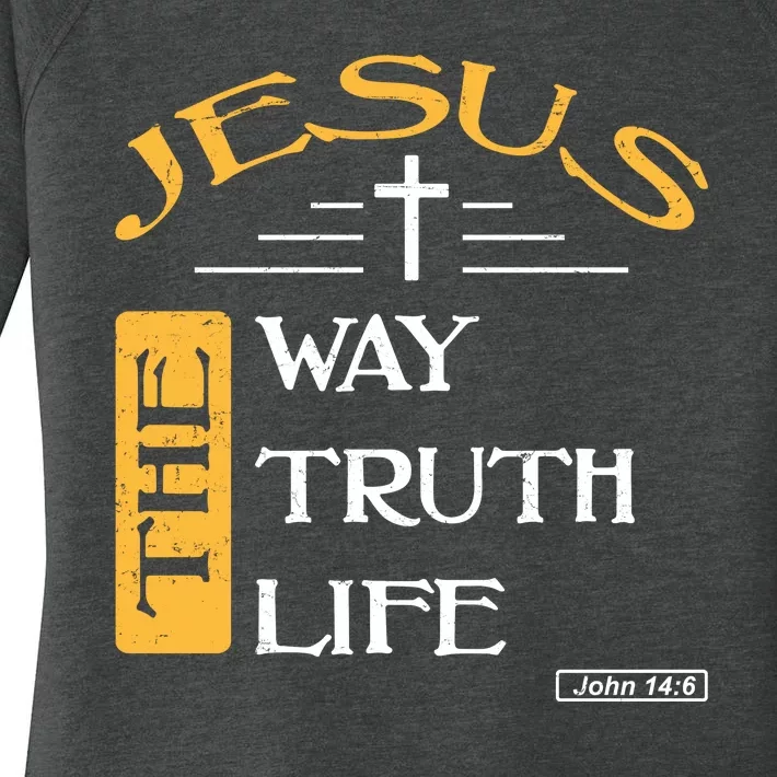 Jesus The Way Truth Life Christian Women's Perfect Tri Tunic Long Sleeve Shirt