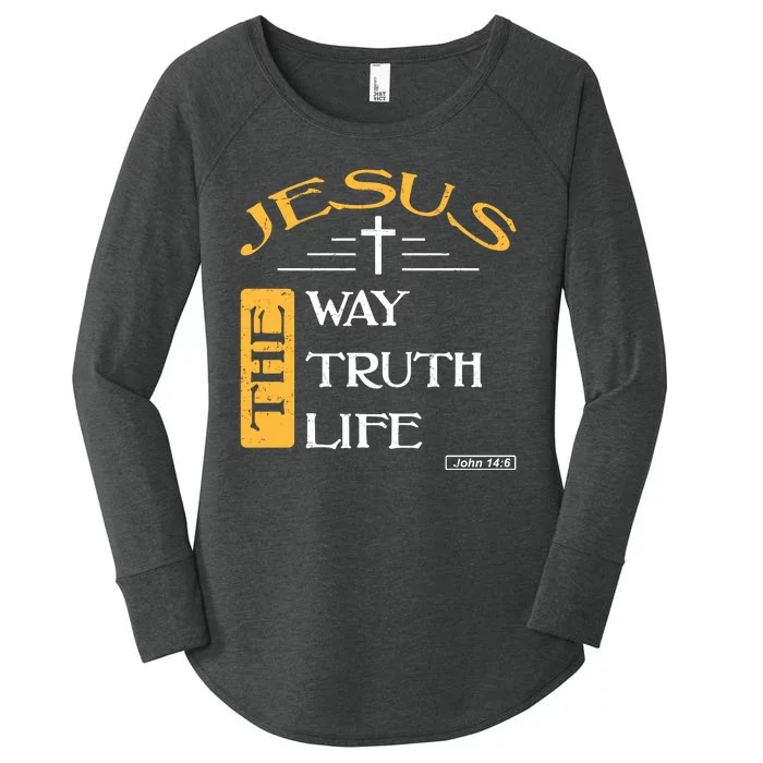 Jesus The Way Truth Life Christian Women's Perfect Tri Tunic Long Sleeve Shirt