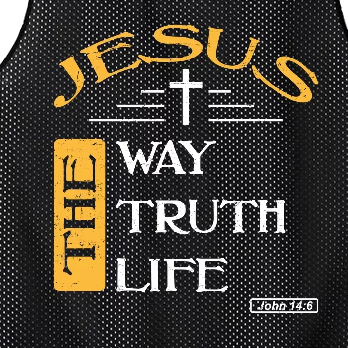 Jesus The Way Truth Life Christian Mesh Reversible Basketball Jersey Tank