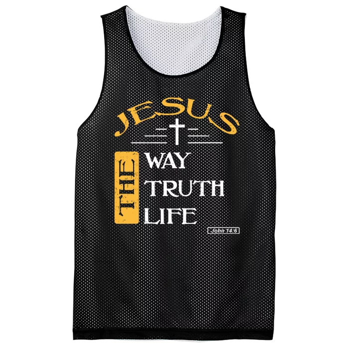 Jesus The Way Truth Life Christian Mesh Reversible Basketball Jersey Tank