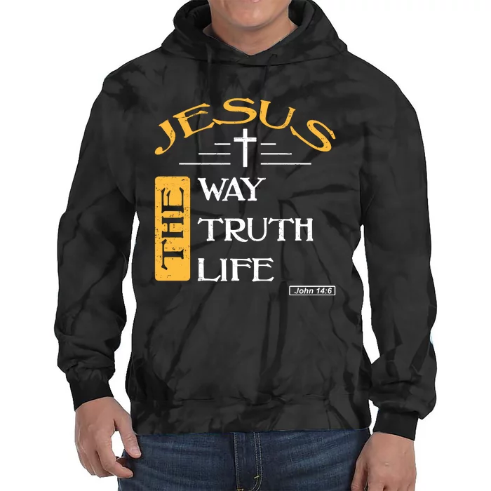 Jesus The Way Truth Life Christian Tie Dye Hoodie