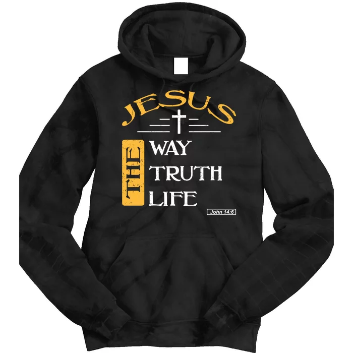 Jesus The Way Truth Life Christian Tie Dye Hoodie