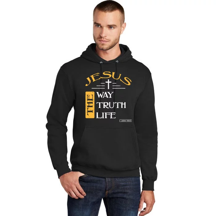 Jesus The Way Truth Life Christian Tall Hoodie