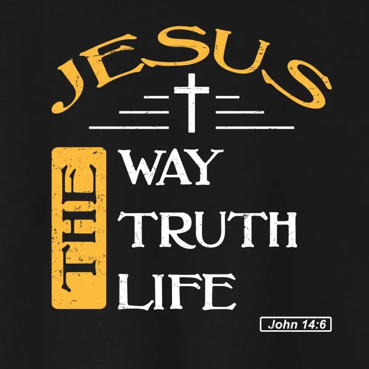 Jesus The Way Truth Life Christian Women's Crop Top Tee