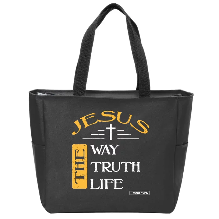 Jesus The Way Truth Life Christian Zip Tote Bag