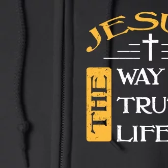 Jesus The Way Truth Life Christian Full Zip Hoodie