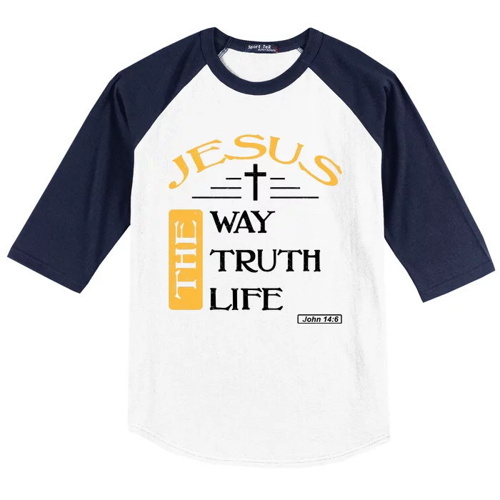 Jesus The Way Truth Life Christian Baseball Sleeve Shirt