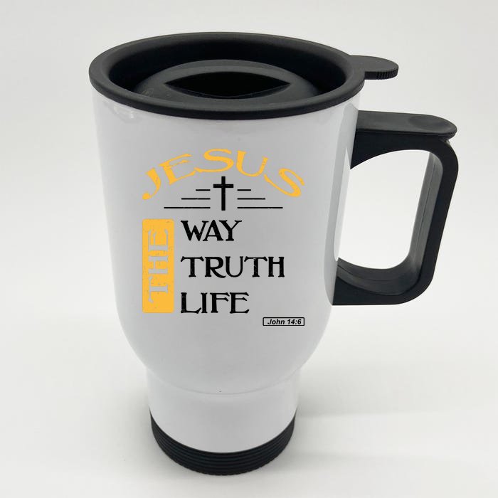 Jesus The Way Truth Life Christian Front & Back Stainless Steel Travel Mug