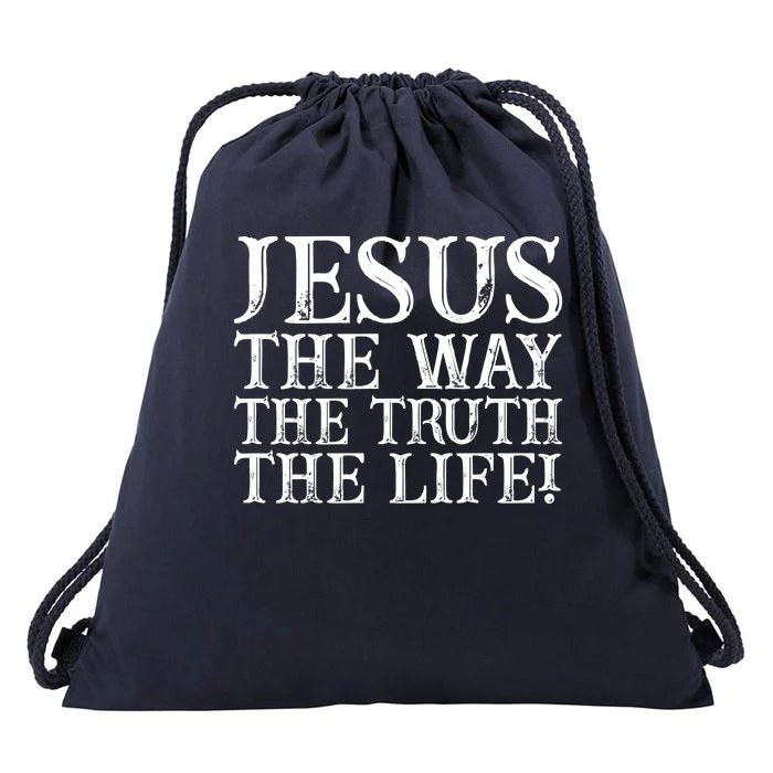 Jesus The Way The Truth The Life Vintage Drawstring Bag