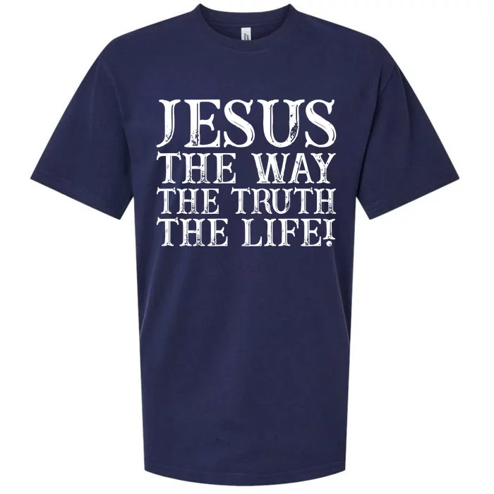 Jesus The Way The Truth The Life Vintage Sueded Cloud Jersey T-Shirt