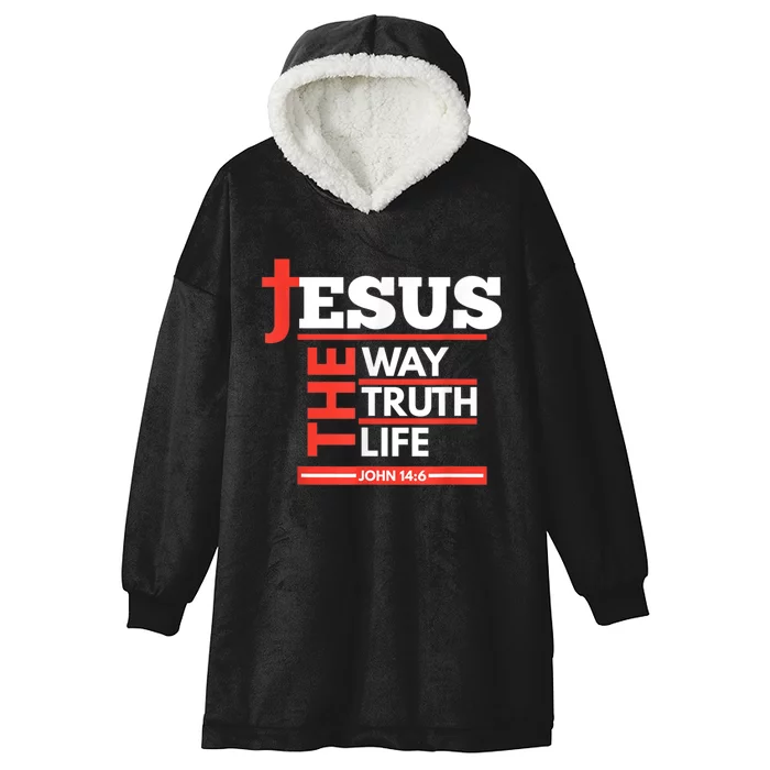 Jesus The Way Truth Life John 14:6 Christian Spiritual Hooded Wearable Blanket