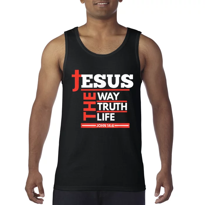 Jesus The Way Truth Life John 14:6 Christian Spiritual Tank Top