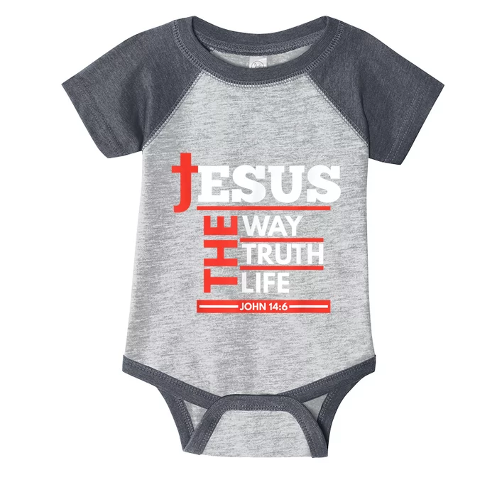 Jesus The Way Truth Life John 14:6 Christian Spiritual Infant Baby Jersey Bodysuit