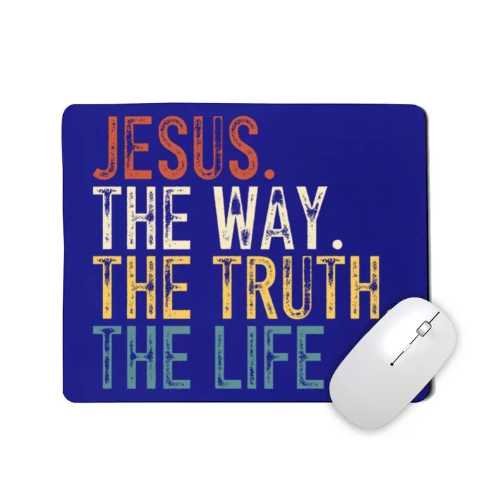 Jesus The Way The Truth The Life Bible Verse Christian Retro Funny Gift Mousepad