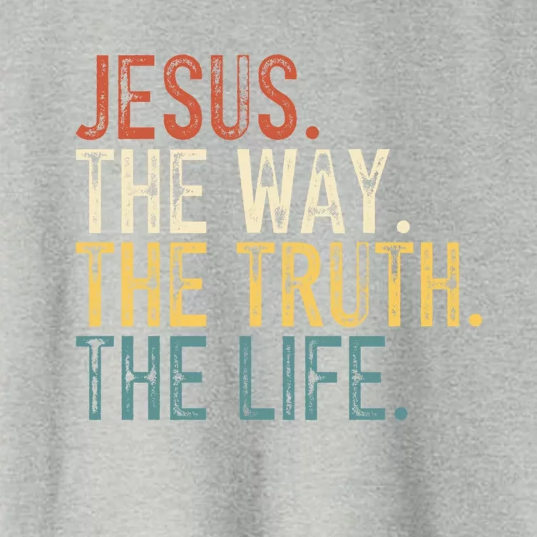 Jesus The Way The Truth The Life Bible Verse Christian Retro Funny Gift Women's Crop Top Tee