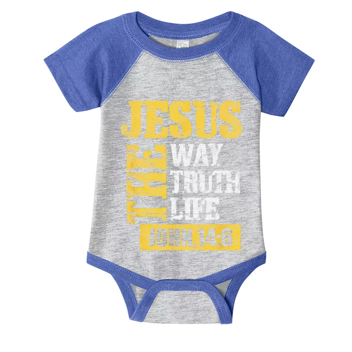 Jesus The Way Truth Life John 146 Christian Bible Verse Gift Infant Baby Jersey Bodysuit