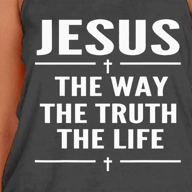 Jesus The Way Truth Life John 146 Christian Spiritual Women's Knotted Racerback Tank